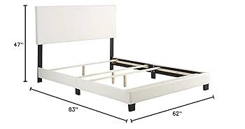 Amazon.com: Boyd Sleep Florence White Vegan Leather Queen